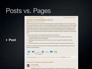 Posts vs. Pages



Post
 