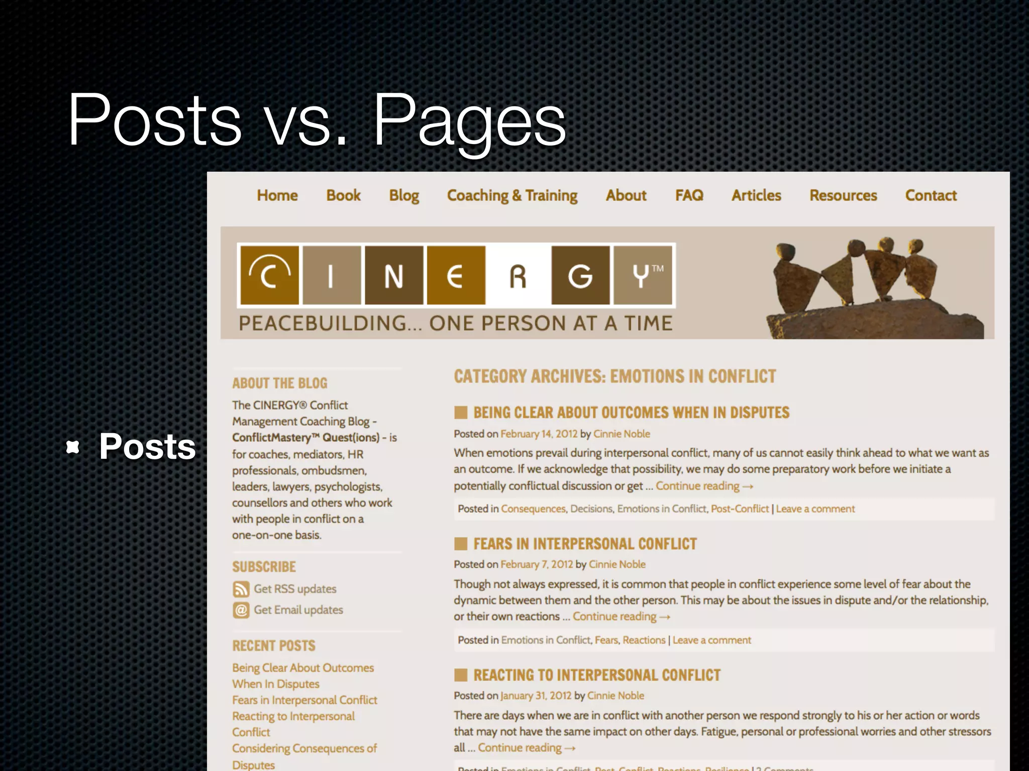 Posts vs. Pages



Posts
 
