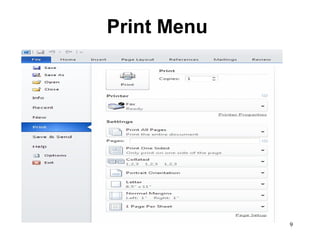 9
Print Menu
 