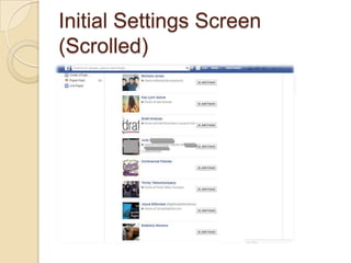 Initial Settings Screen
(Scrolled)
 