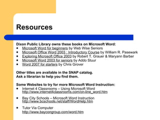 Beginning Microsoft Word | PPT