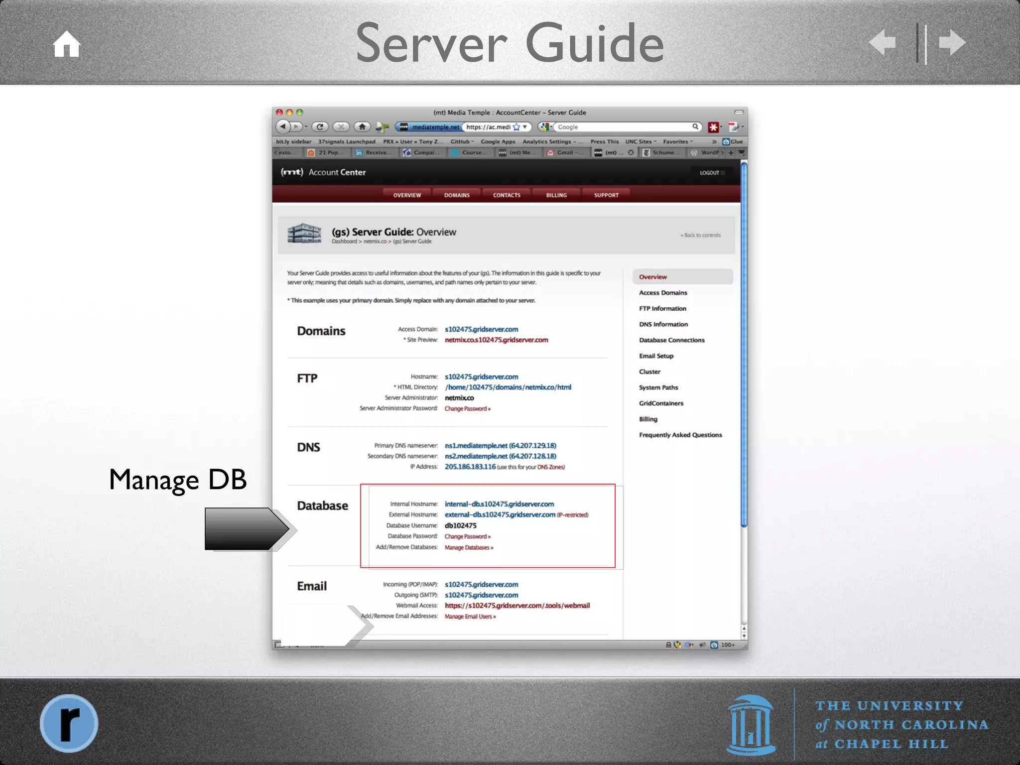 Server Guide Manage DB 