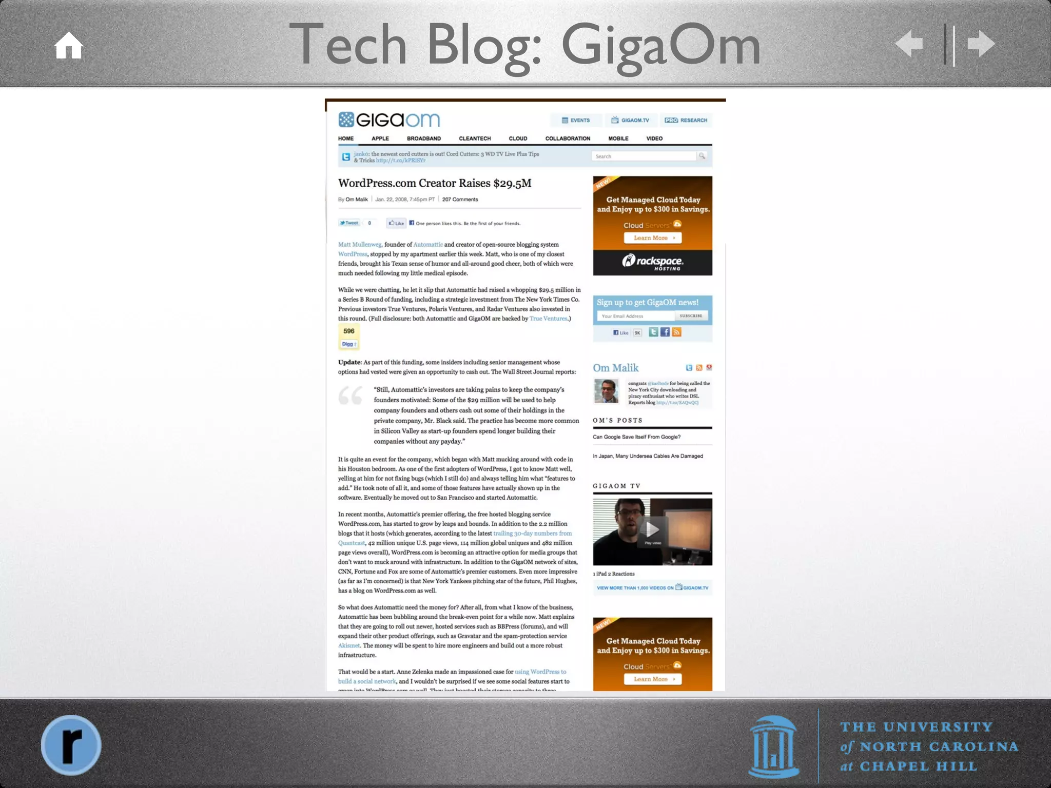 Tech Blog: GigaOm 