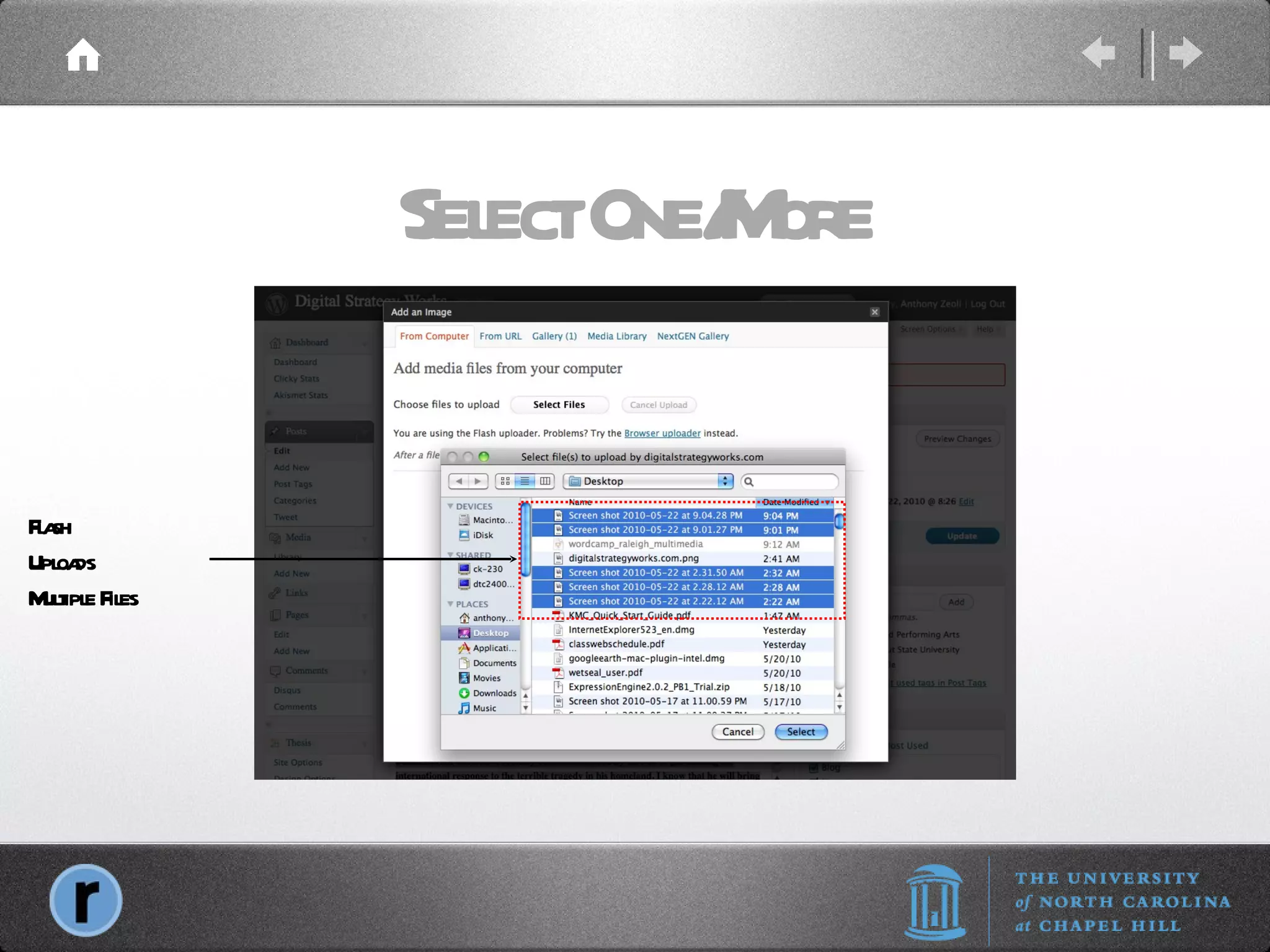 Select One/More Flash Uploads Multiple Files 
