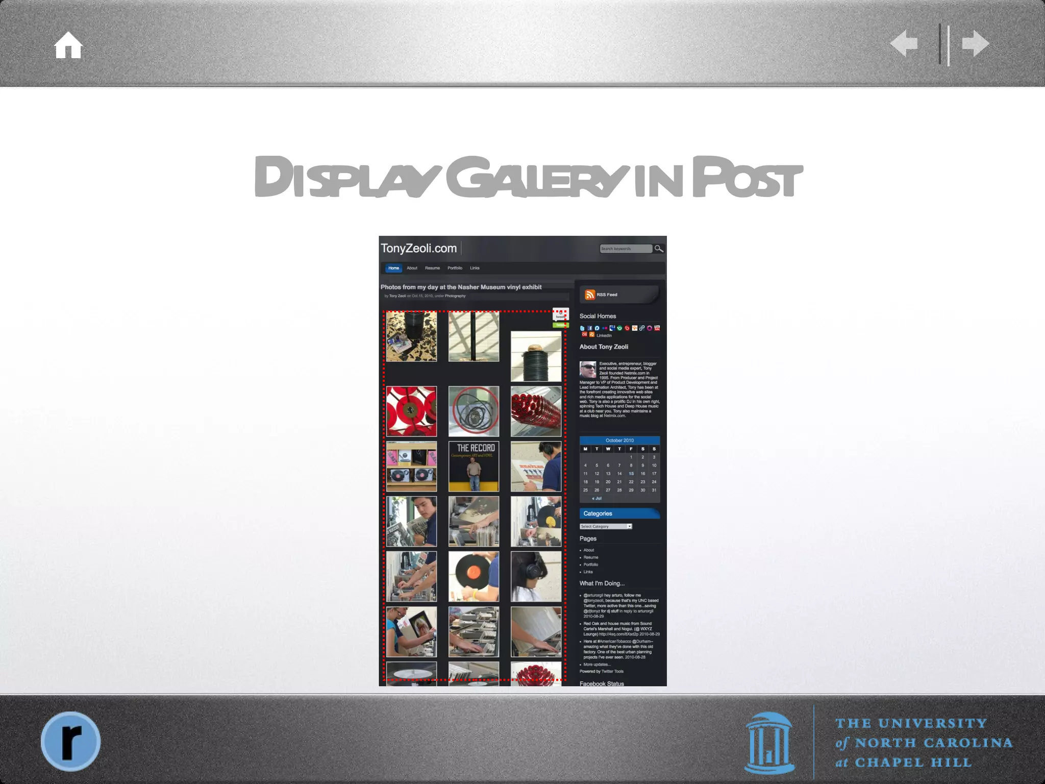 Display Gallery in Post 