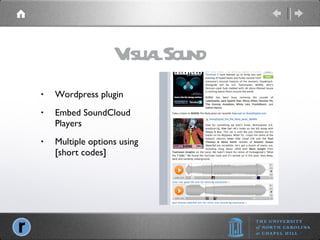 Visual Sound Wordpress plugin Embed SoundCloud Players Multiple options using [short codes] 