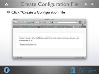 Create Configuration File Click “Create a Configuration File 