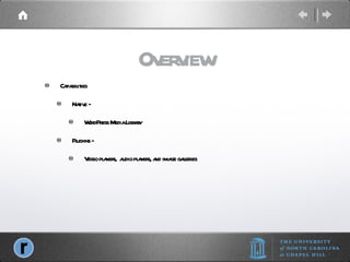 Overview Capabilities Native - WordPress Media Library Plug-ins - Video players,  audio players, and image galleries 