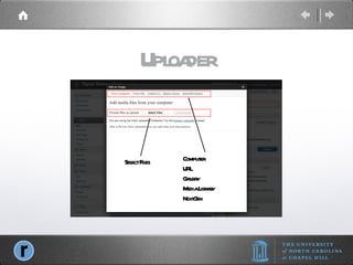 Uploader Select Files Computer URL Gallery Media Library NextGen 