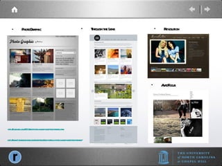 PhotoGraphic Through the Lens Revolution http://dobeweb.com/2010/best-photo-gallery-wordpress-themes.html AutoFocus http://www.1stwebdesigner.com/wordpress/free-portfolio-photo-gallery-wordpress-themes/ 