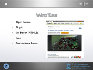 WordTube Open Source Plug-in JW Player (HTML5) Free Stream from Server 