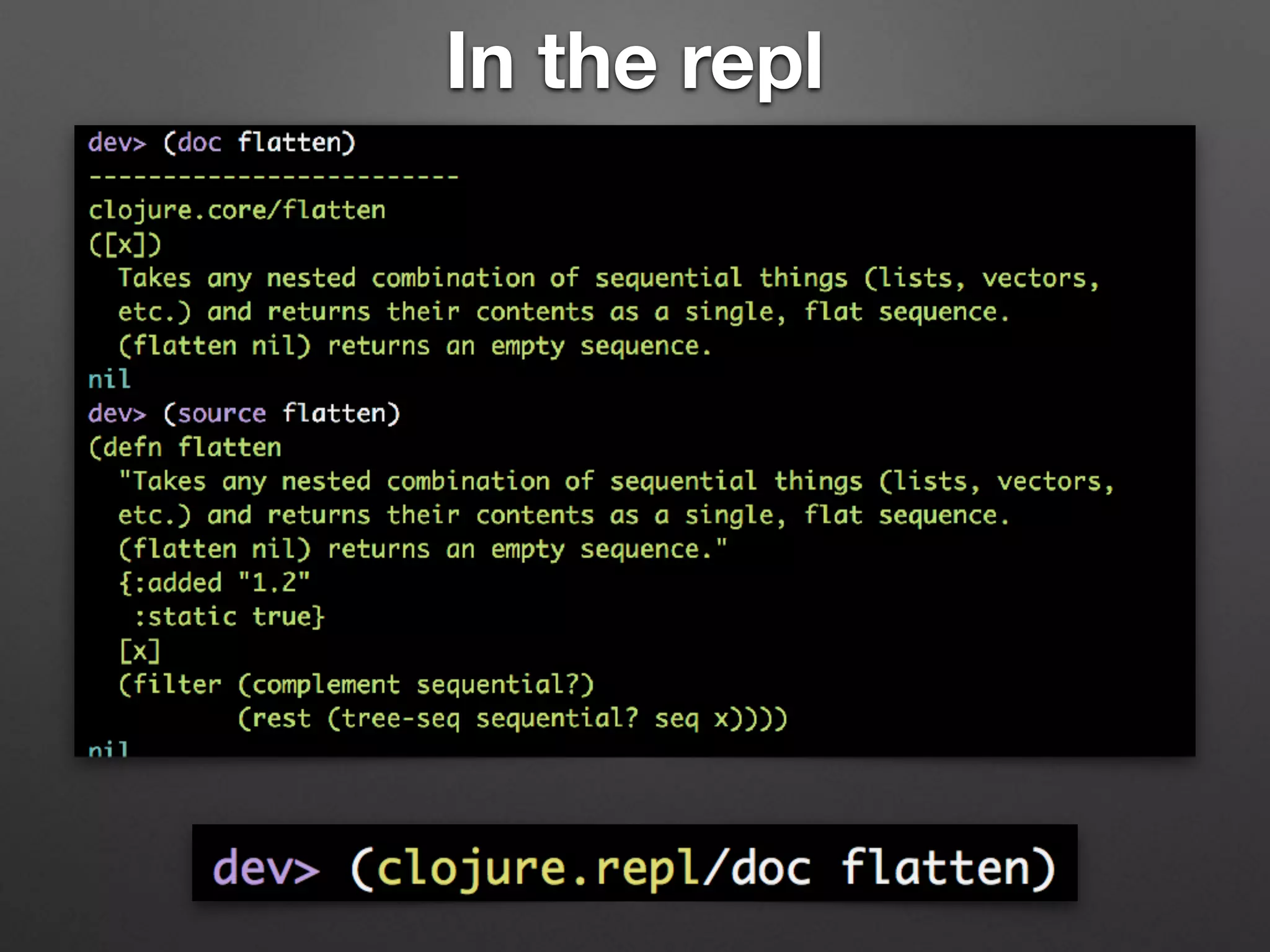 In the repl
 