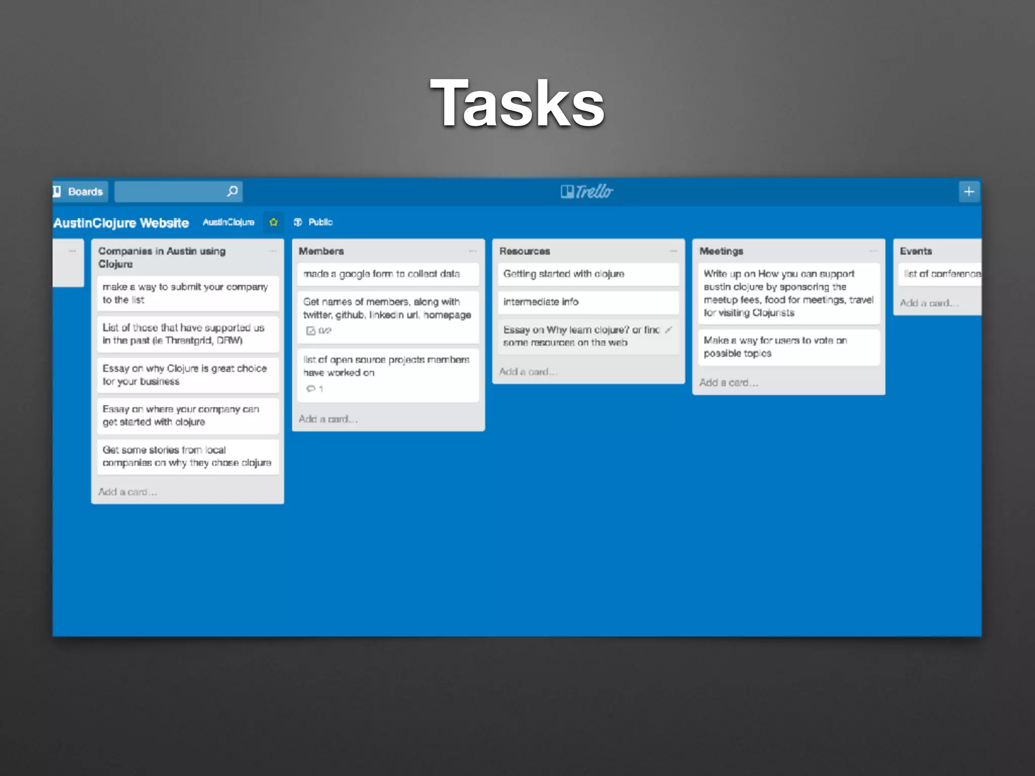 Tasks
 