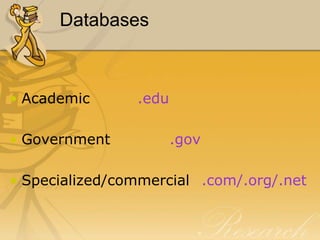 Evaluating Journal ArticlesScholarly Journal Characteristicscites researchincludes notes and/or bibliographypasses review by panel of expertspeer reviewedrefereed