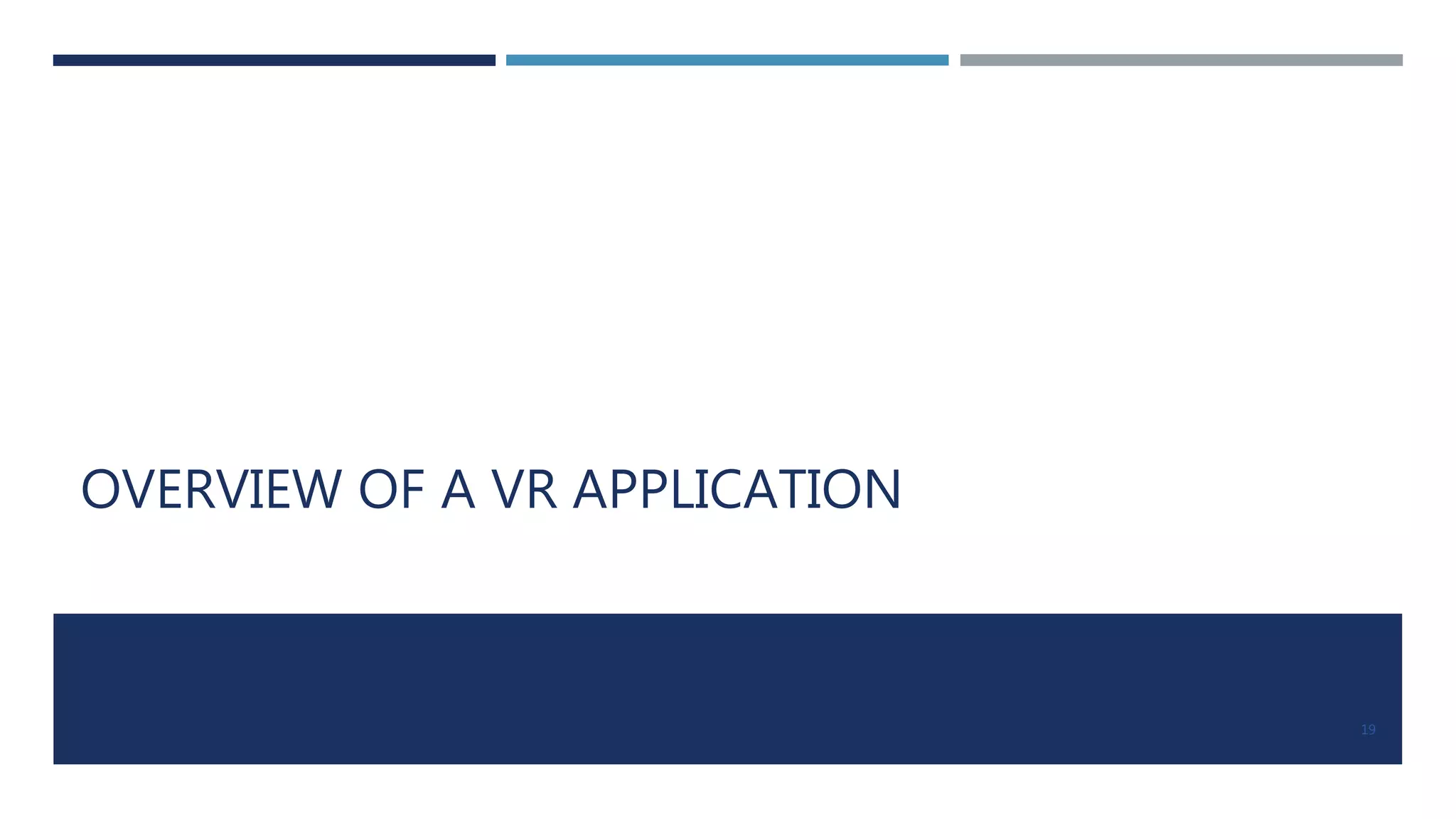 OVERVIEW OF A VR APPLICATION
19
 