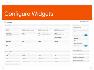 Configure Widgets
 