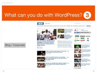 What can you do with WordPress? 3
Blog / Corporate
 