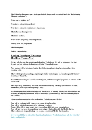 To give a brief explanation of the advantages of using the mythic stories when working as an intuitive counsellor.