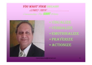 •VISUALIZE
•VERBALIZE
•EMOTIONALIZE
YOU WANT YOUR DREAMS
COMES TRUE…………………..
Commanding The GIANT Within
•EMOTIONALIZE
•PRAYERIZE
•ACTIONIZE
rravindrakumar@hotmail.com 11
 