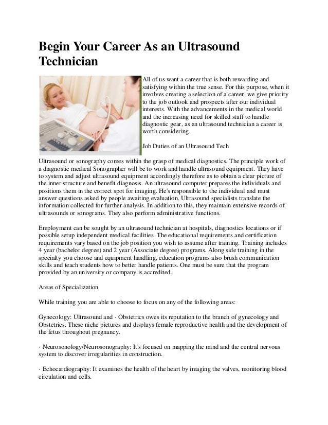 Begin your career as an ultrasound technician