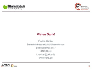 Vielen Dank!

            Florian Hacker
Bereich Infrastruktur & Unternehmen
         Schicklerstraße 5-7
             10179 Berlin
         f.hacker@oeko.de
            www.oeko.de
 