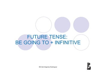 FUTURE TENSE:  BE GOING TO + INFINITIVE IES Hermógenes Rodríguez 