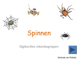 Spinnen
Digibordles rekenbegrippen


                         Gertrude van Walstijn
 