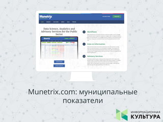 Place your screenshot here
Munetrix.com: муниципальные
показатели
 