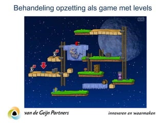 Behandeling opzetting als game met levels
 