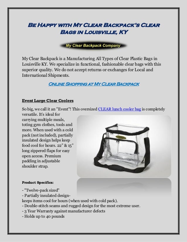 extra large clear lunch bag
