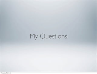 My Questions




Thursday, 7 June 12
 