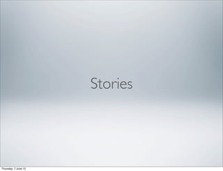 Stories




Thursday, 7 June 12
 