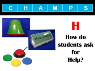 C   H   A   M      P    S


                    H
                   How do
                students ask
                     for
                    Help?
 