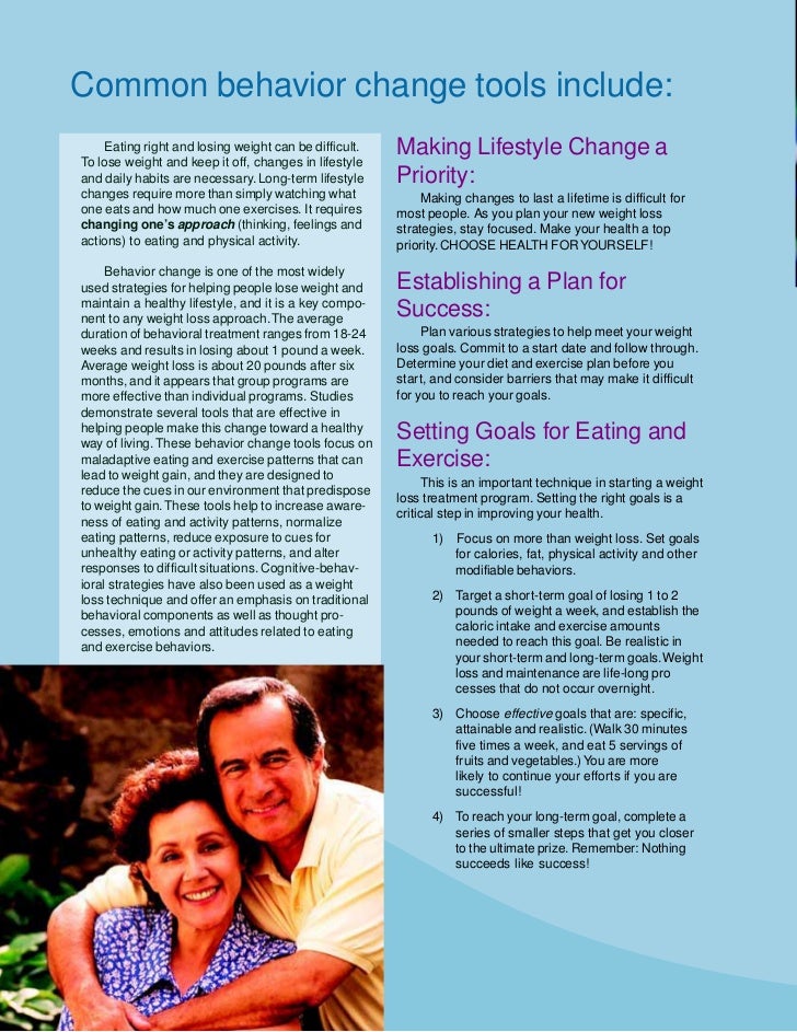 Behavioral approach to weight loss