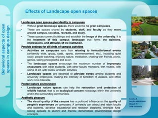 Behavioral aspects of open spaces in campus design | PPSX