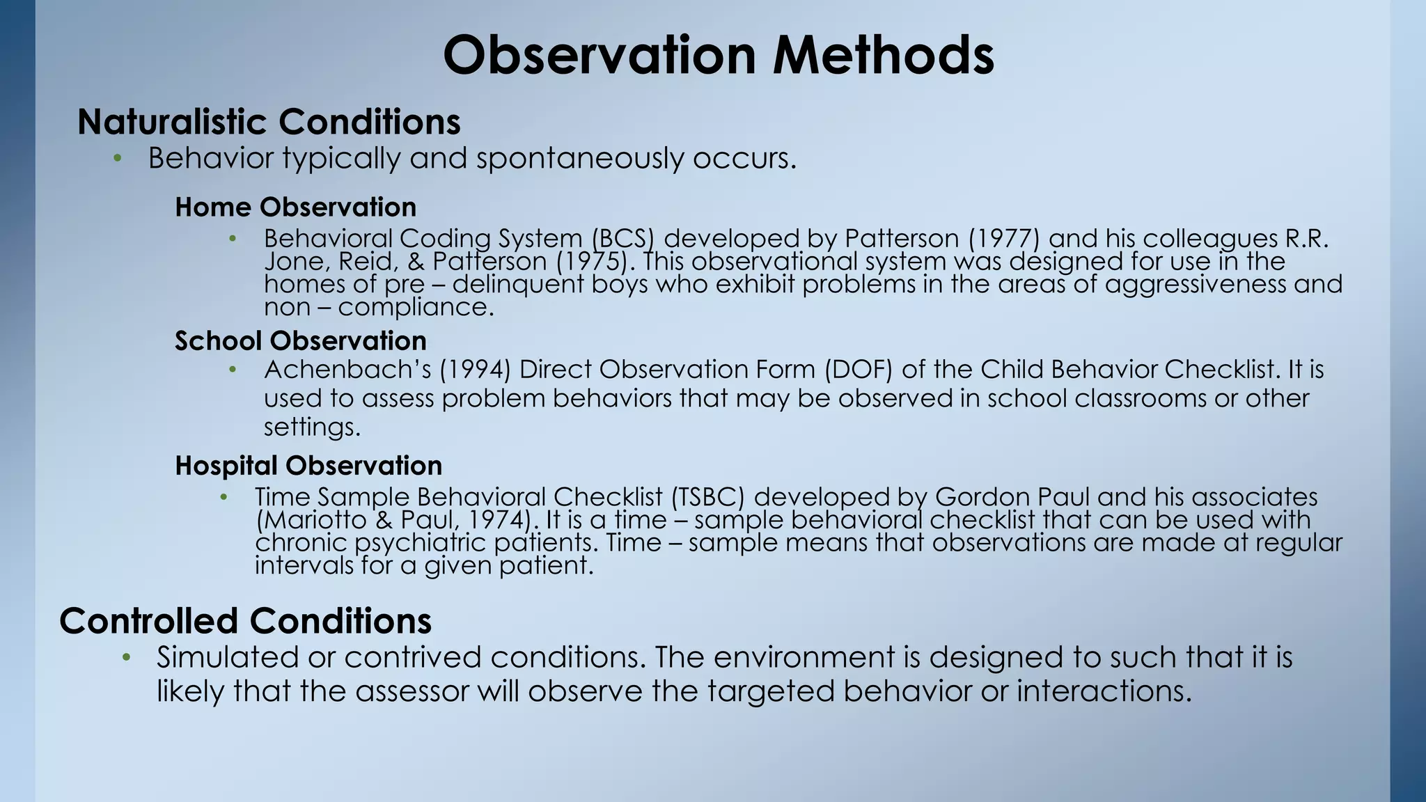 Behavioral assessment - Clinical Psychology | PPTX