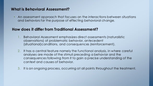 Behavioral assessment - Clinical Psychology