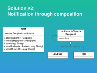 Solution #2:
Notiﬁcation through composition
 