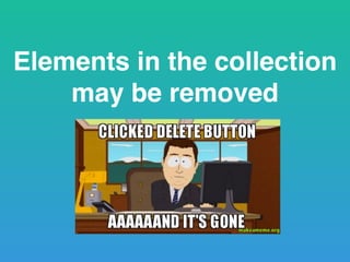Elements in the collection
may be removed
 
