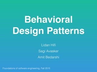 Behavioral Design Patterns | PPT