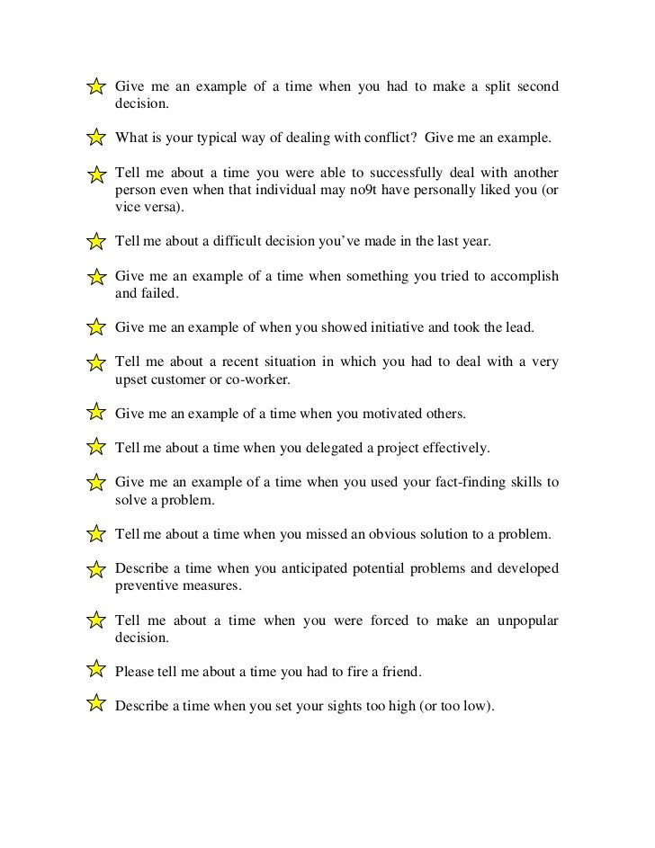 behavioral eventinterviewquestions tell me about a time when