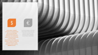 BEHAVIORAL FINANCE
ATTEMPTS TO UNDERSTAND
AND EXPLAIN ACTUAL
INVESTOR BEHAVIOR, IN
CONTRAST TO THEORIZING
ABOUT INVESTOR BEHAVIOR.
IT DIFFERS FROM
TRADITIONAL (OR STANDARD)
FINANCE, WHICH IS BASED ON
ASSUMPTIONS OF HOW
INVESTORS AND MARKETS
SHOULD BEHAVE.
IN OTHER WORDS, THE WAY
INVESTORS THINK AND FEEL
AFFECTS THE WAY THEY
BEHAVE WHEN MAKING
INVESTMENT DECISIONS.
 