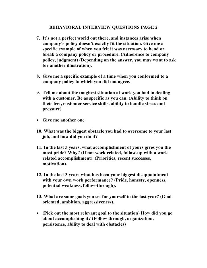 Behavioral Interview Questions1