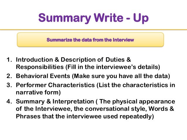 How to write an interview synopsis