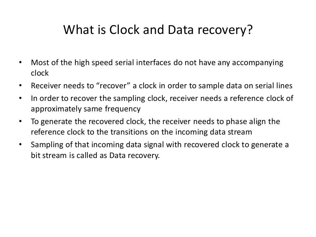 Behavioral modeling of Clock/Data Recovery