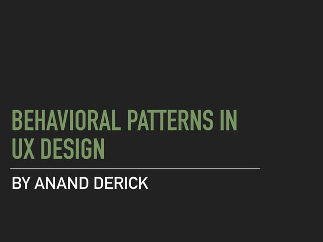 8 Actionable Behavioral UX Design Patterns | PDF | Brain and Nervous ...