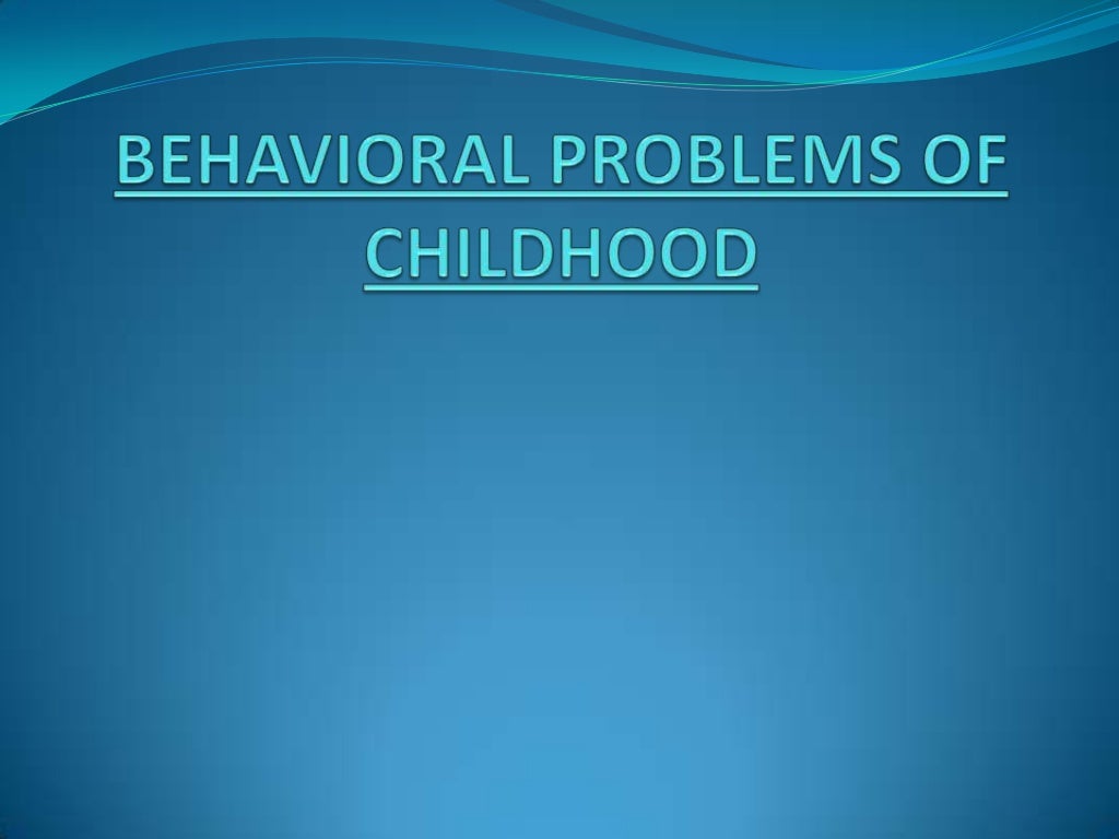 thesis on behavioral problems