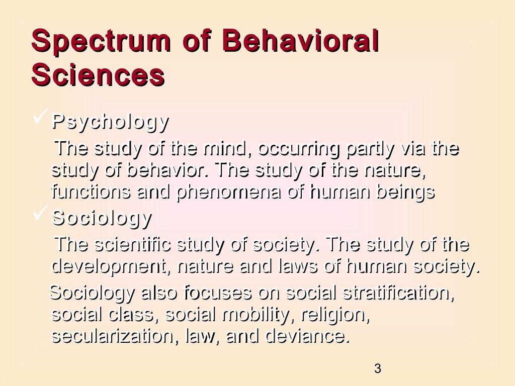 Behavioral sciences