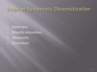 1. Interview
2. Muscle relaxation
3. Hierarchy
4. Procedure
15
 