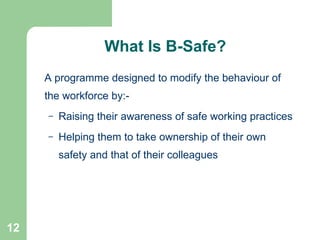 Comprehensive Behavior Based Safety (B-Safe) Program for Workplace ...